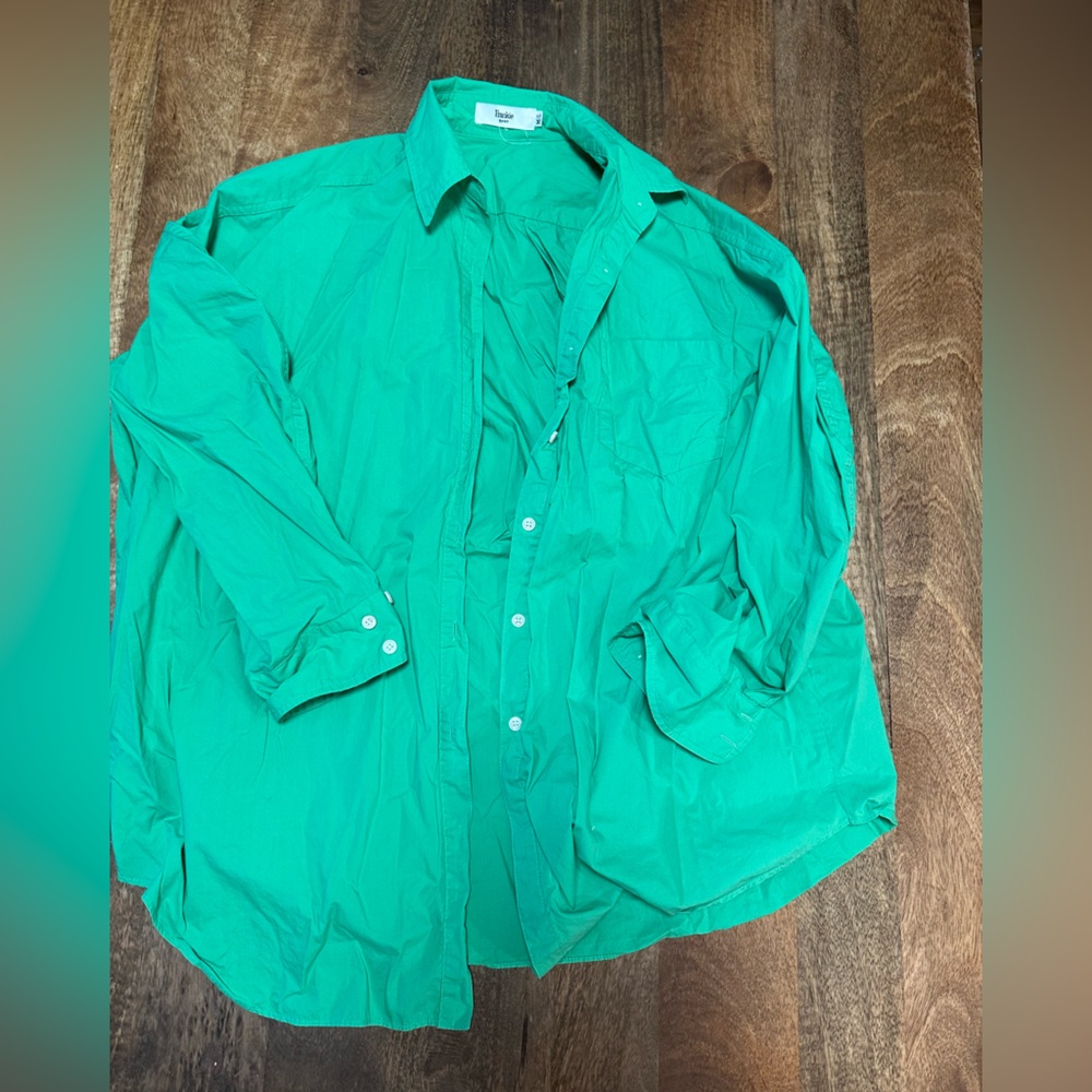 The Frankie Shop Green Button Down Shirt
